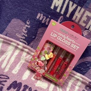Peanuts x Celavi Candy Hearts 3pc Lip Gloss Set - with Bonus Sweeties Keychain
